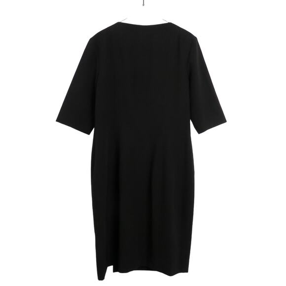 Jana Kos Black  Asymmetrical Zipper Black Short Sleeve Midi Dress Size 8 NWT - Picture 4 of 7